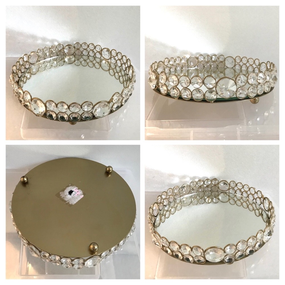 💎Beautiful Round Mirrored Vanity Tray 💕